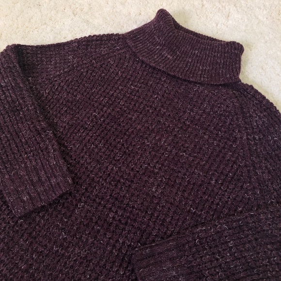 FREE PEOPLE |Purple Chunky Knit Turtleneck Sweater - Picture 4 of 8